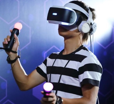 virtual reality headset voor de gameconsole